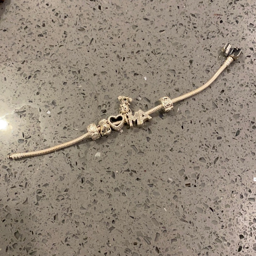 Pandora bracelet with charms